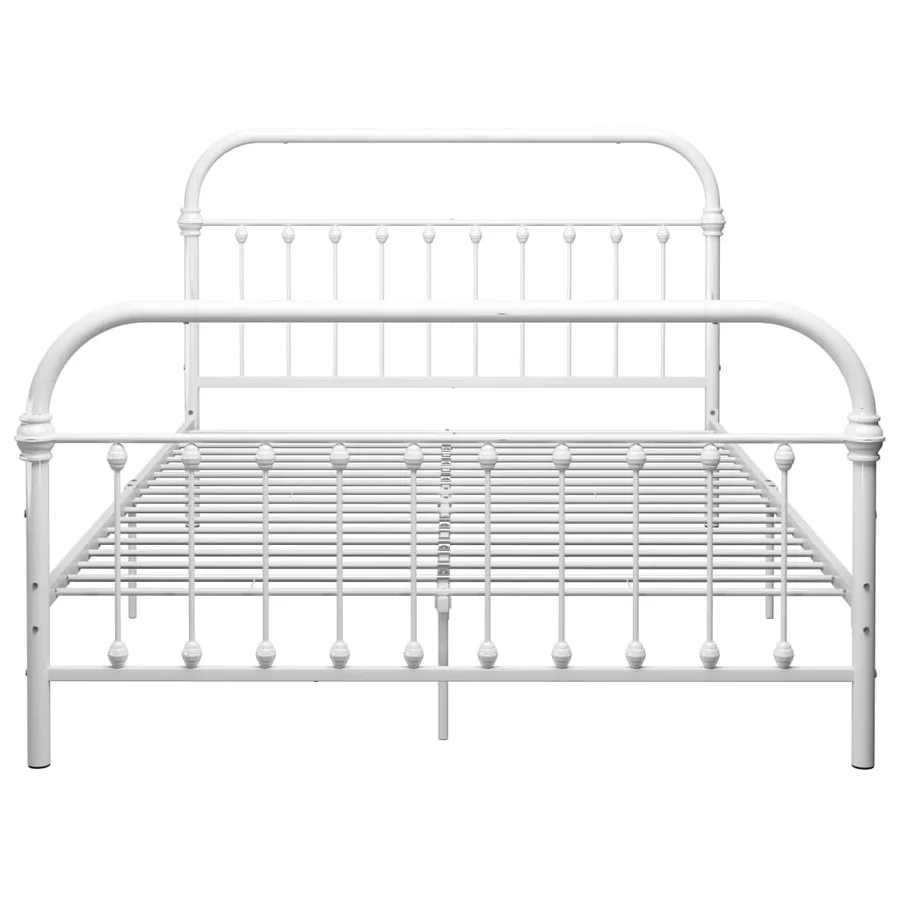 Cadre de lit sans matelas blanc métal 140x200 cm - 3