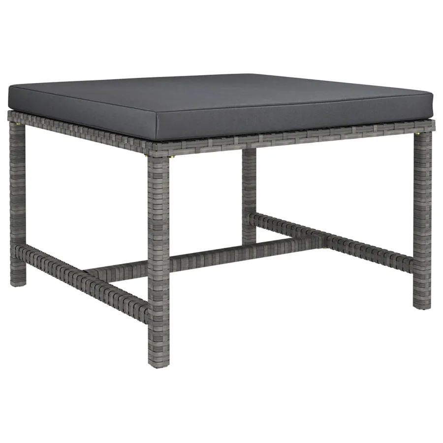 Salon de jardin 6 pcs avec coussins Résine tressée Gris - 8
