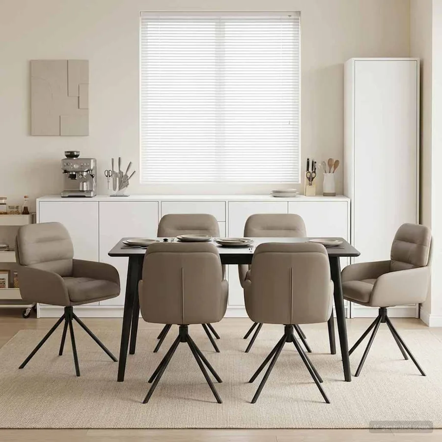 Chaises de salle à manger pivotantes 6 pcs Simili cuir
