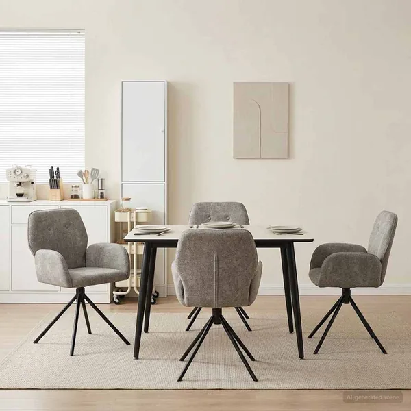 Chaises de salle à manger pivotantes 4 pcs Simili daim