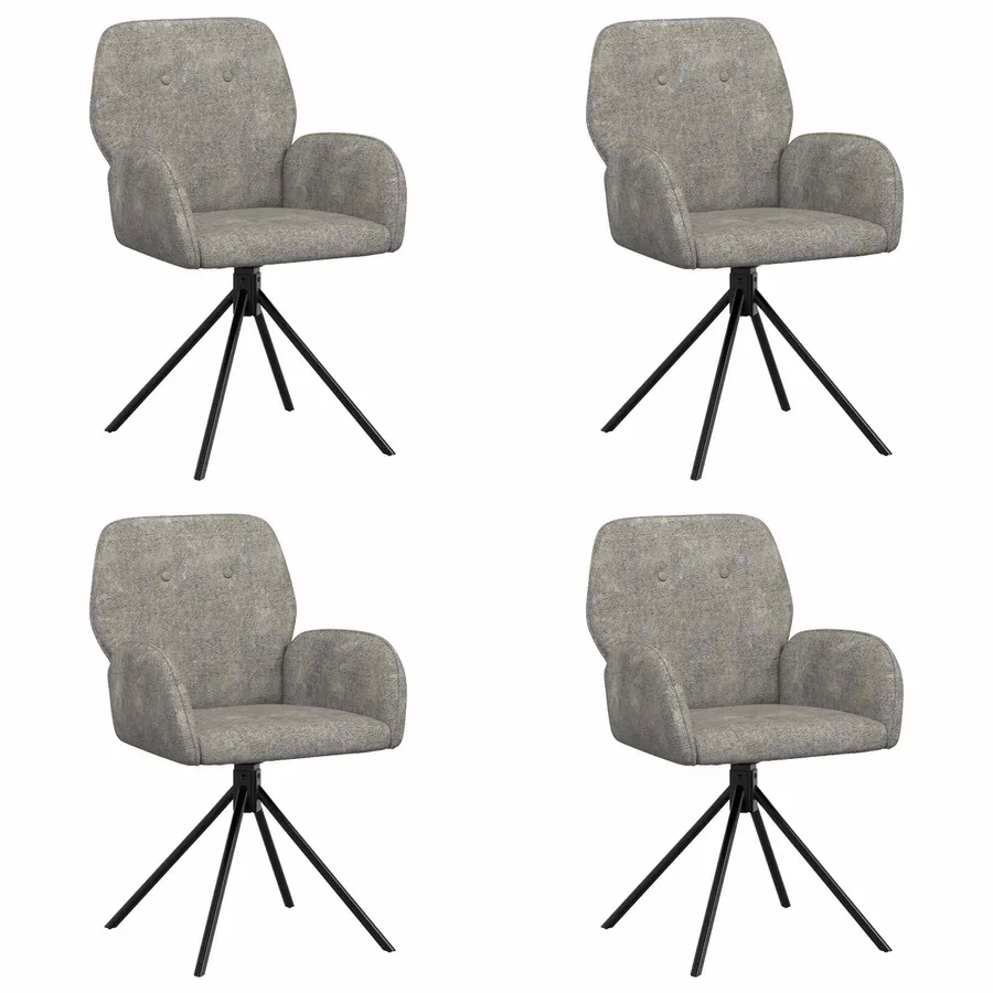 Chaises de salle à manger pivotantes 4 pcs Simili daim - 2