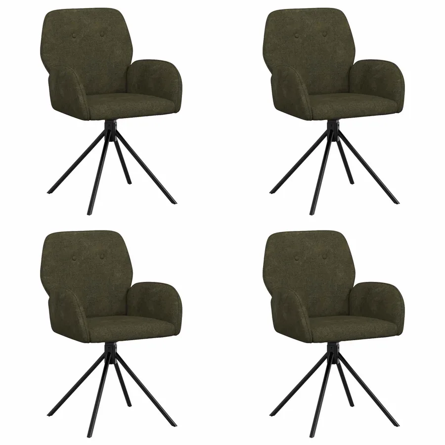 Chaises de salle à manger pivotantes 4 pcs Simili daim - 2