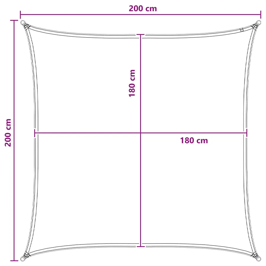 Voile d'ombre Gris clair et blanc 2 x 2 m HDPE - 8