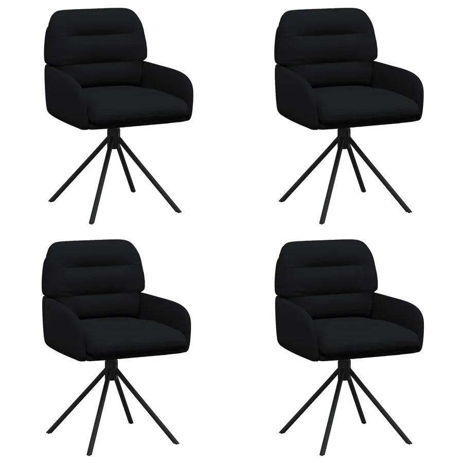 Chaises de salle à manger pivotantes 4 pcs Simili cuir Noir - 2