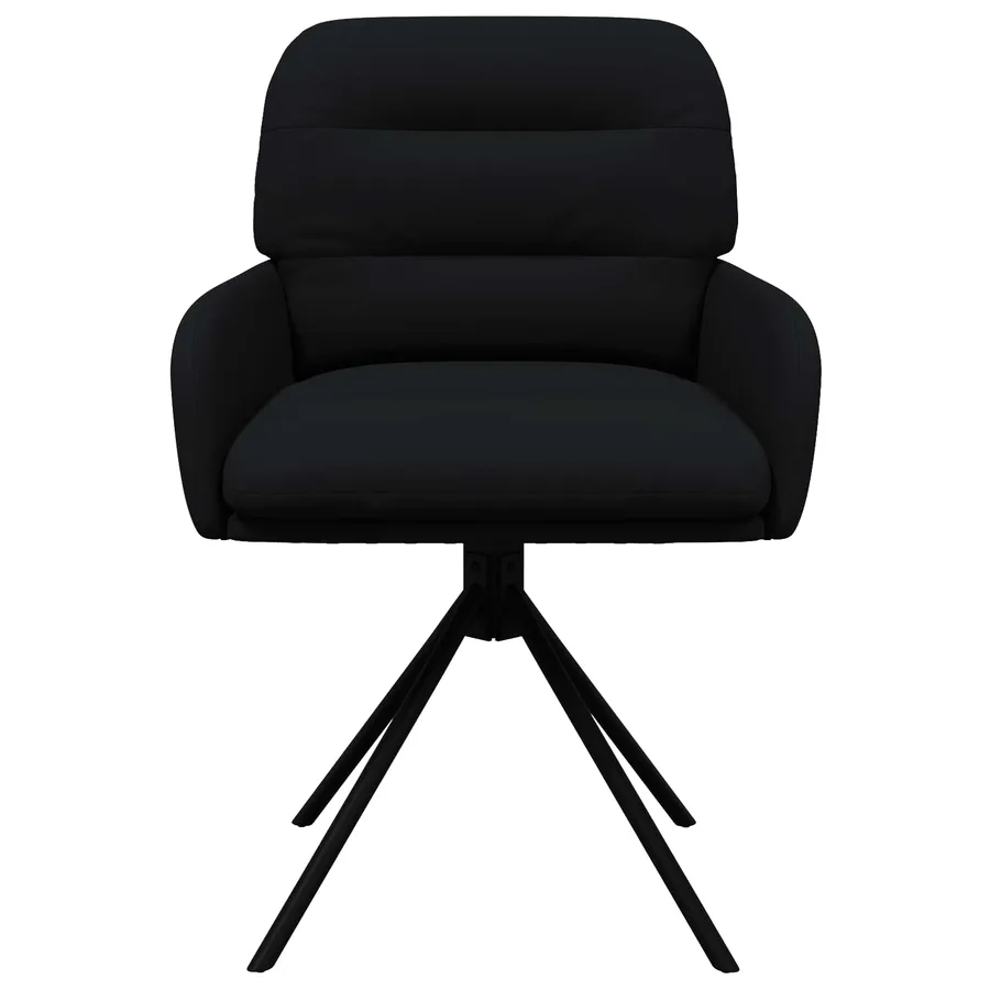 Chaises de salle à manger pivotantes 4 pcs Simili cuir Noir - 3