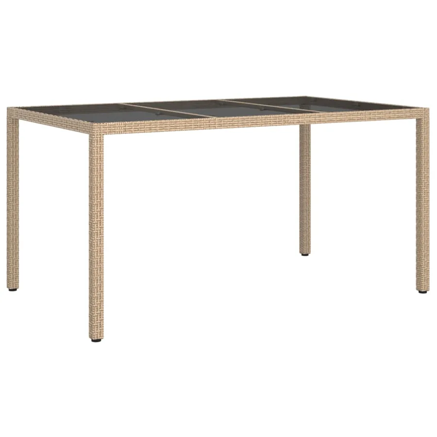 Ensemble à manger de jardin avec coussins 5pcs Beige poly rotin - 7