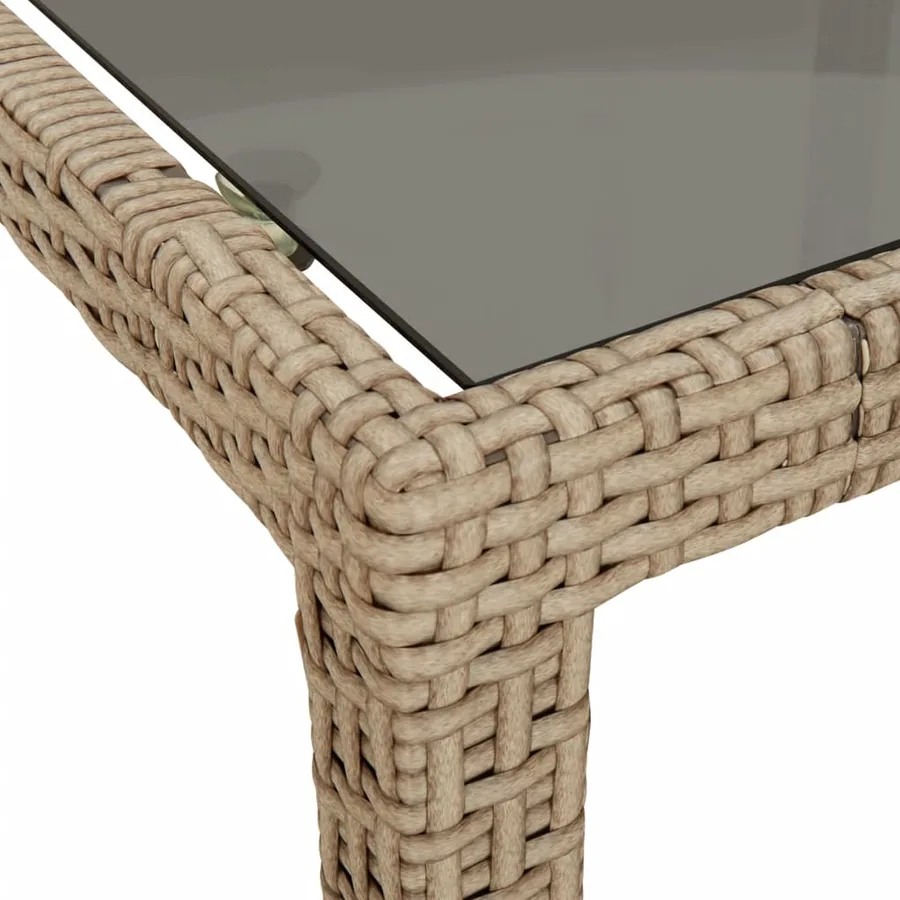 Ensemble à manger de jardin avec coussins 5pcs Beige poly rotin - 8