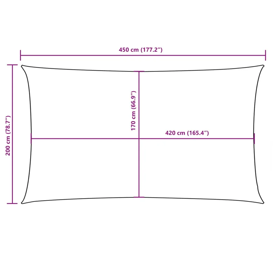 Voile de parasol tissu oxford rectangulaire 2x4,5 m rouge - 10