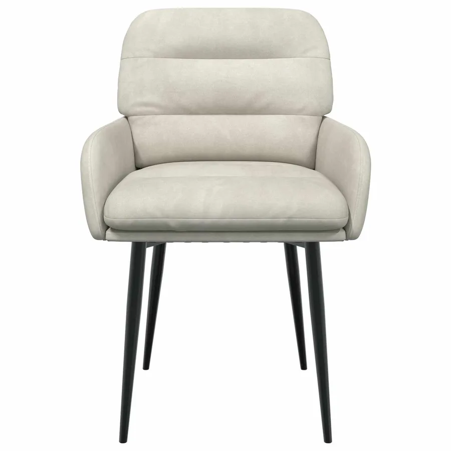 Chaises de salle à manger 2 pcs Velours Crème 59 x 59,5 x 90 cm - 3