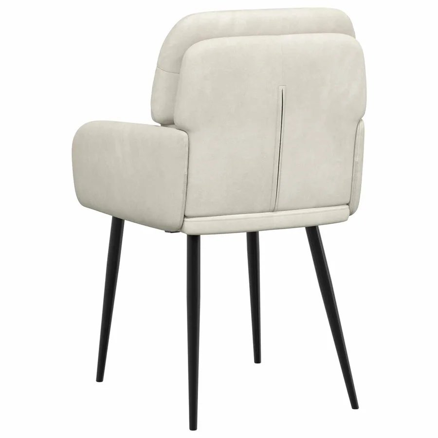 Chaises de salle à manger 4 pcs Velours Crème 59 x 59,5 x 90 cm - 5