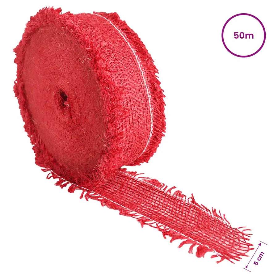 Rouleau de jute Rouge 5 x 5000 cm - 6