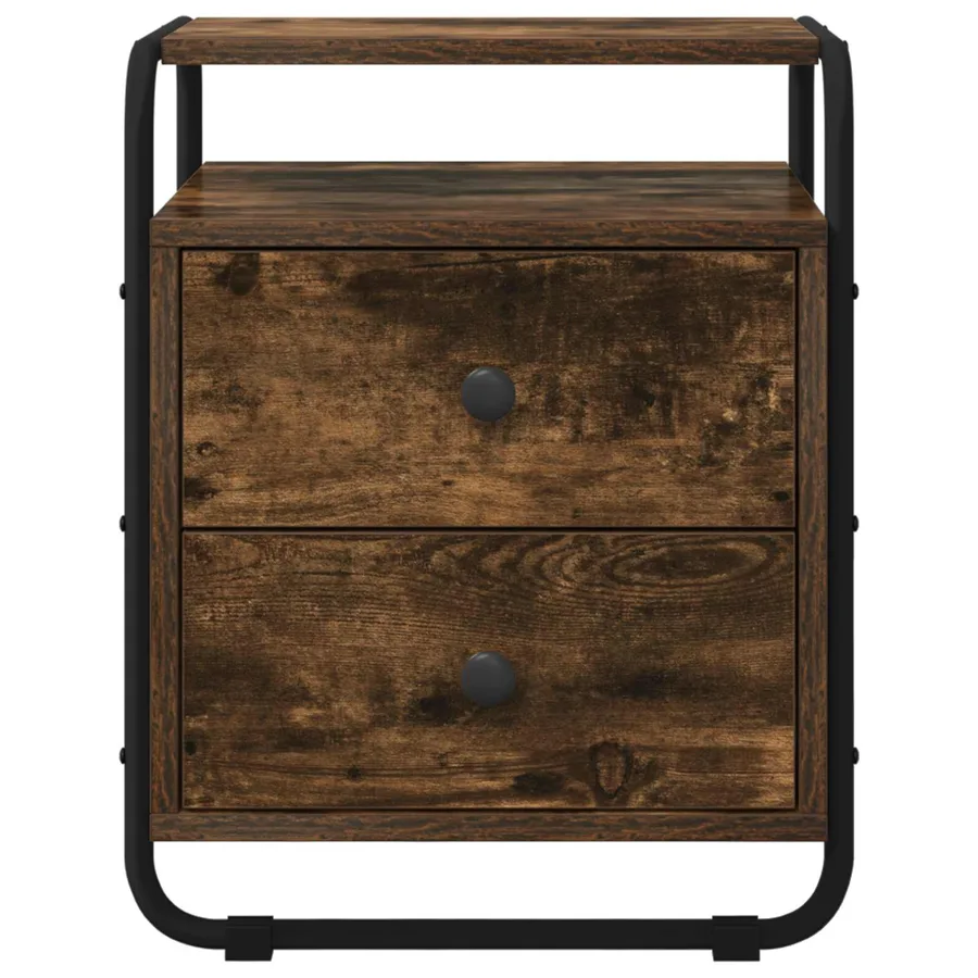 Table de chevet 2 pc Chêne fumé Bois d'ingénierie - 6