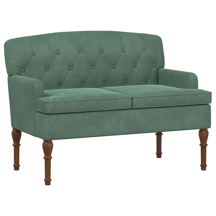 Canapé love seat avec capitonnage en boutons Vert Mer Velours - 2