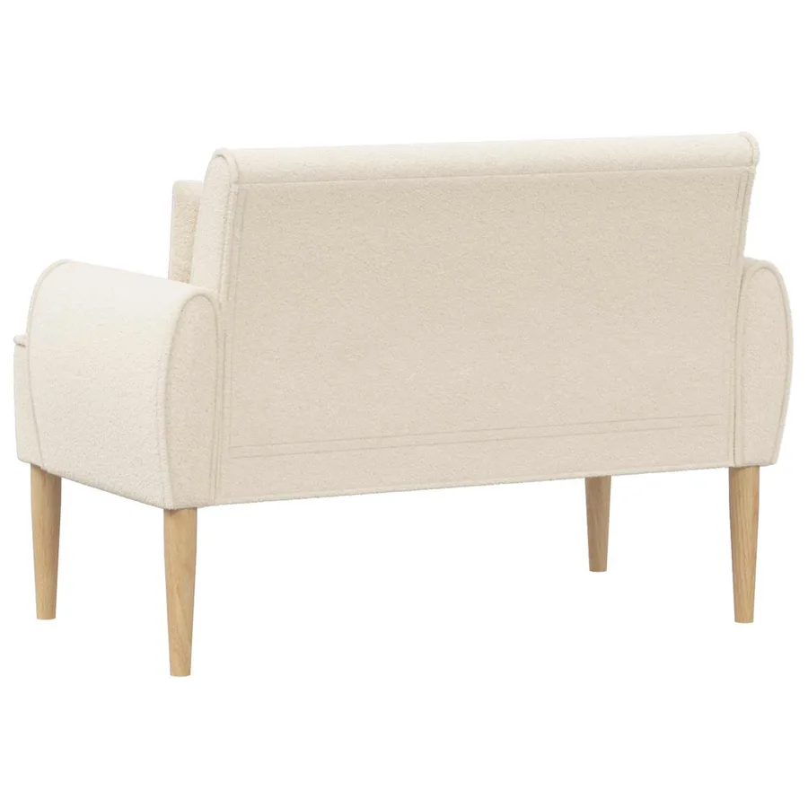 Canapé love seat avec capitonnage en boutons Crème Bouclé - 5