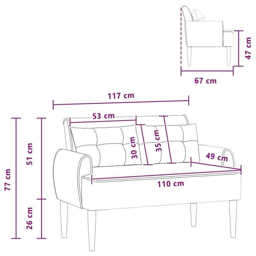 Canapé love seat avec capitonnage en boutons Crème Bouclé - 9