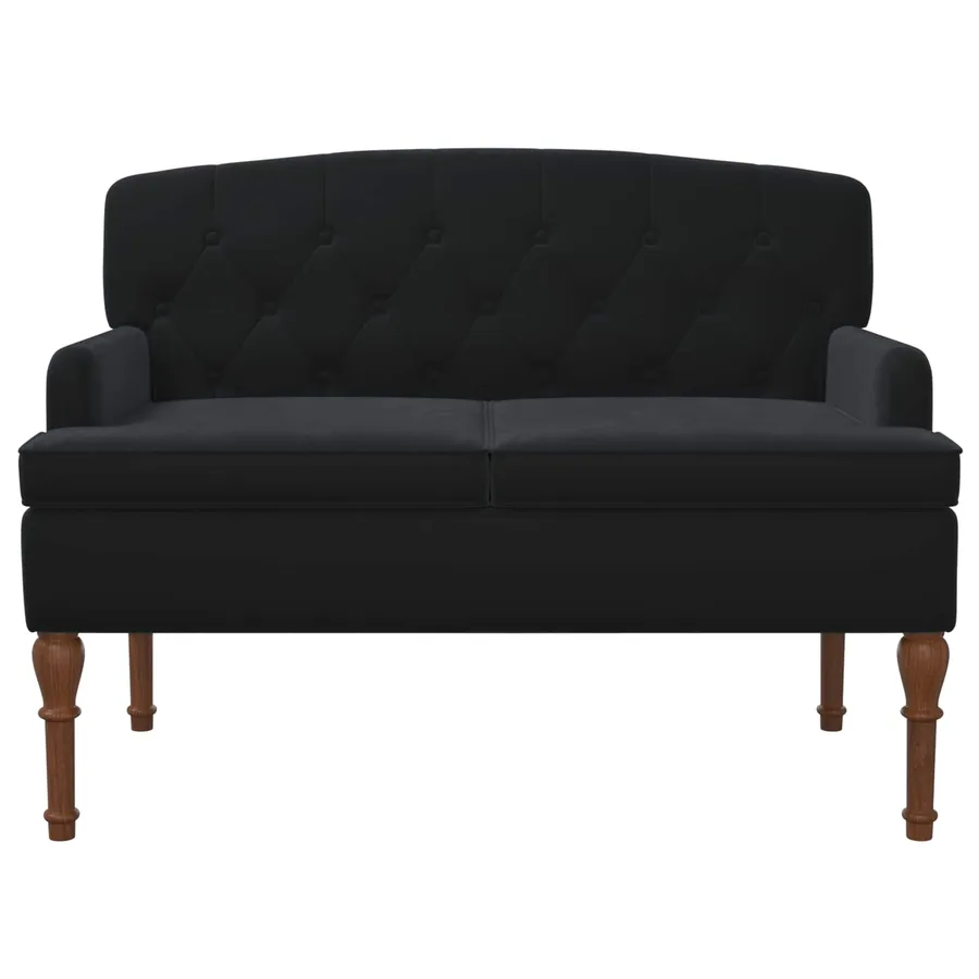 Canapé love seat avec capitonnage en boutons Noir Velours - 3