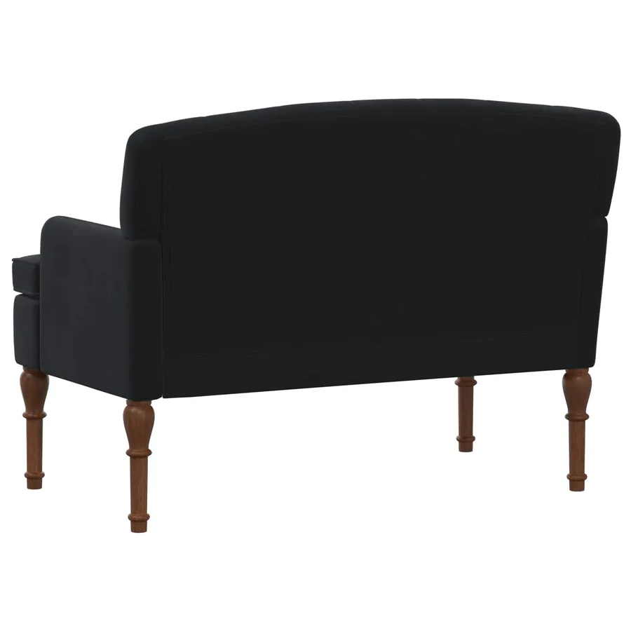 Canapé love seat avec capitonnage en boutons Noir Velours - 5