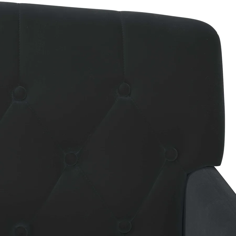 Canapé love seat avec capitonnage en boutons Noir Velours - 7