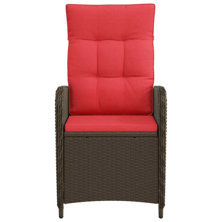 Chaise de jardin inclinable Gris et bleu marine polyrotin - 16