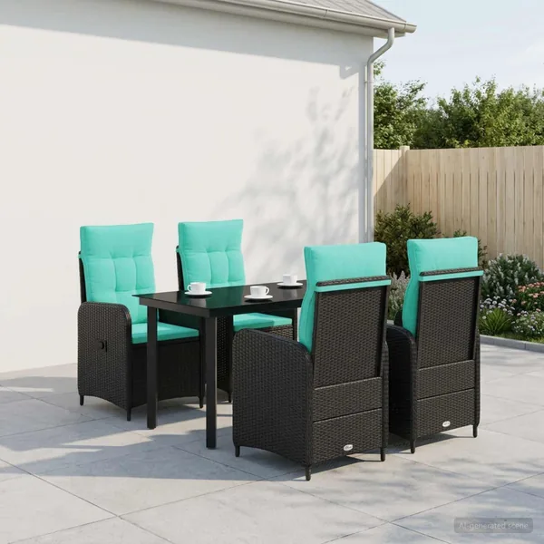 Ensemble de Tables Basses avec coussin avec oreiller 5 pcs