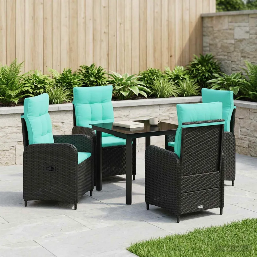 Ensemble de Tables Basses avec coussin avec oreiller 5 pcs
