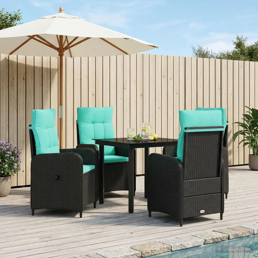 Ensemble de Tables Basses avec coussin avec oreiller 5 pcs - 3