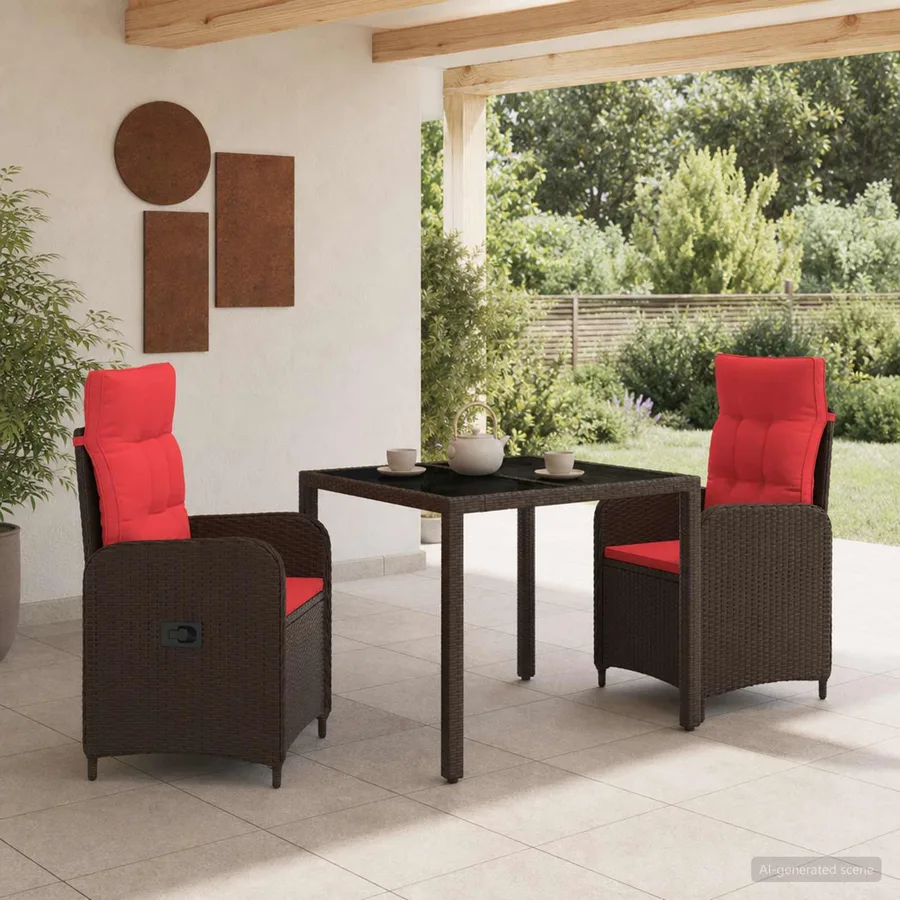 Ensemble de repas extérieur 3 pcs polyrotin - 3