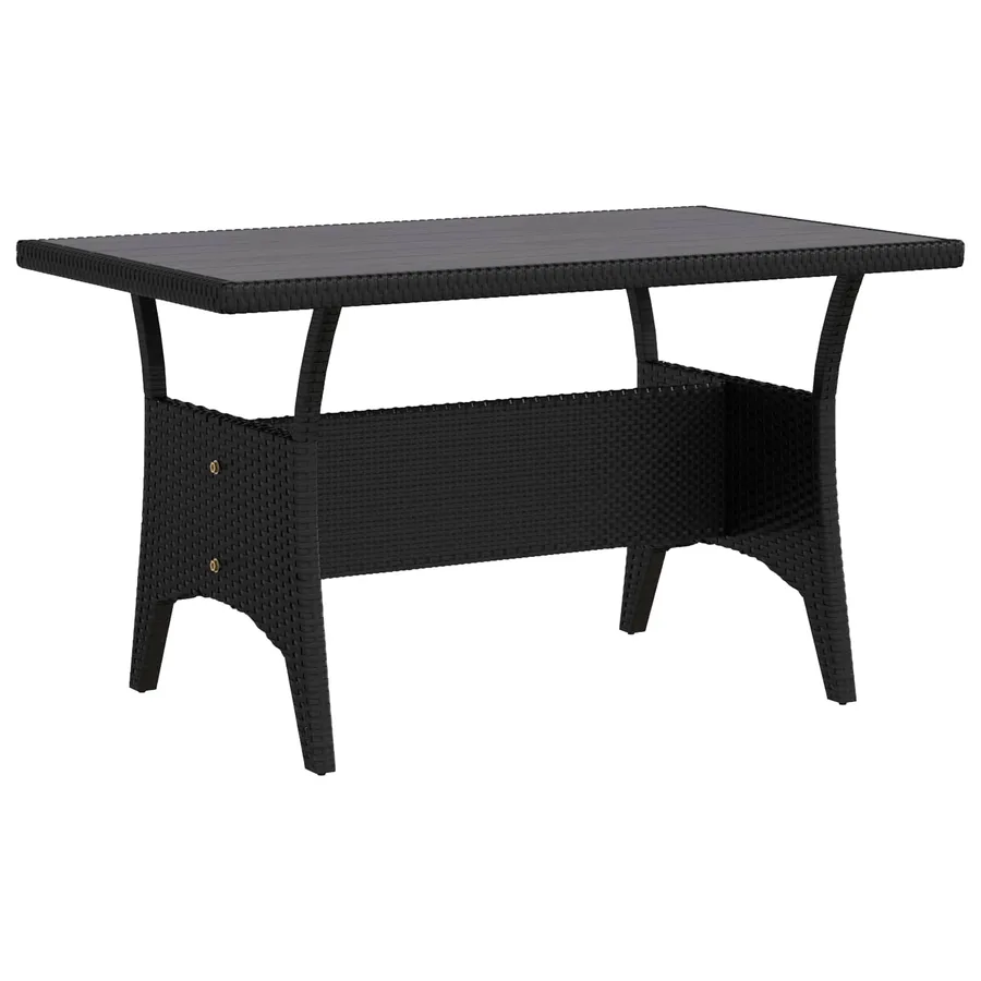 Ensemble de repas extérieur 3 pcs Noir et turquoise polyrotin - 6