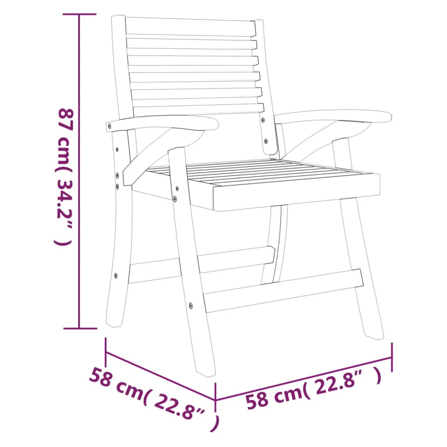 Ensemble à manger de jardin 5 pcs Bois d'acacia solide - 10