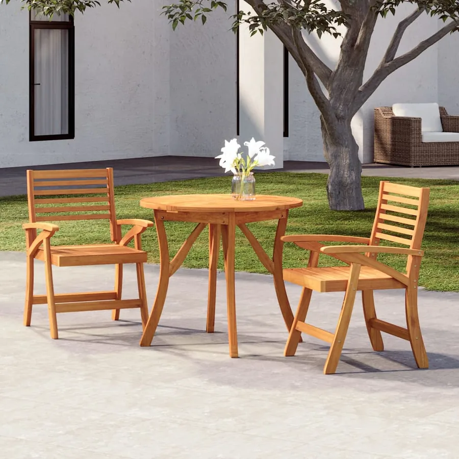 Ensemble à manger de jardin 3 pcs Bois d'acacia solide