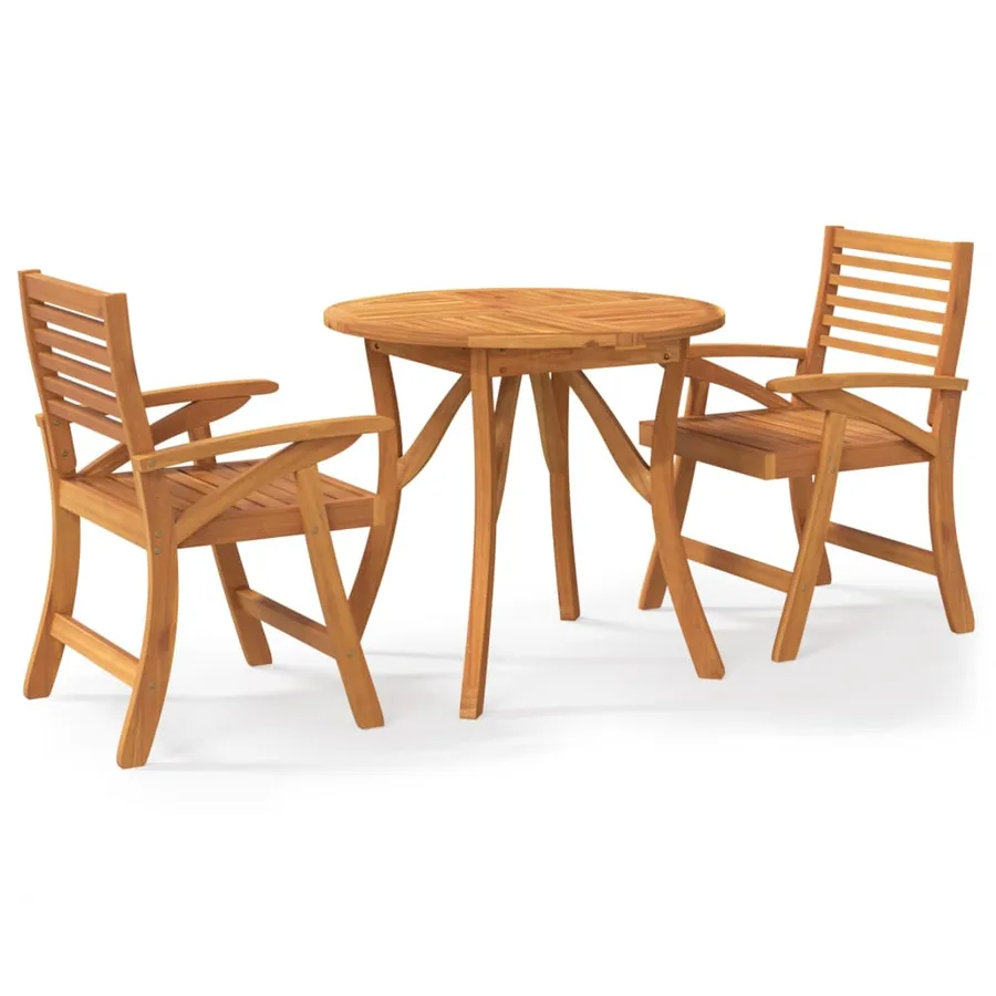 Ensemble à manger de jardin 3 pcs Bois d'acacia solide - 2
