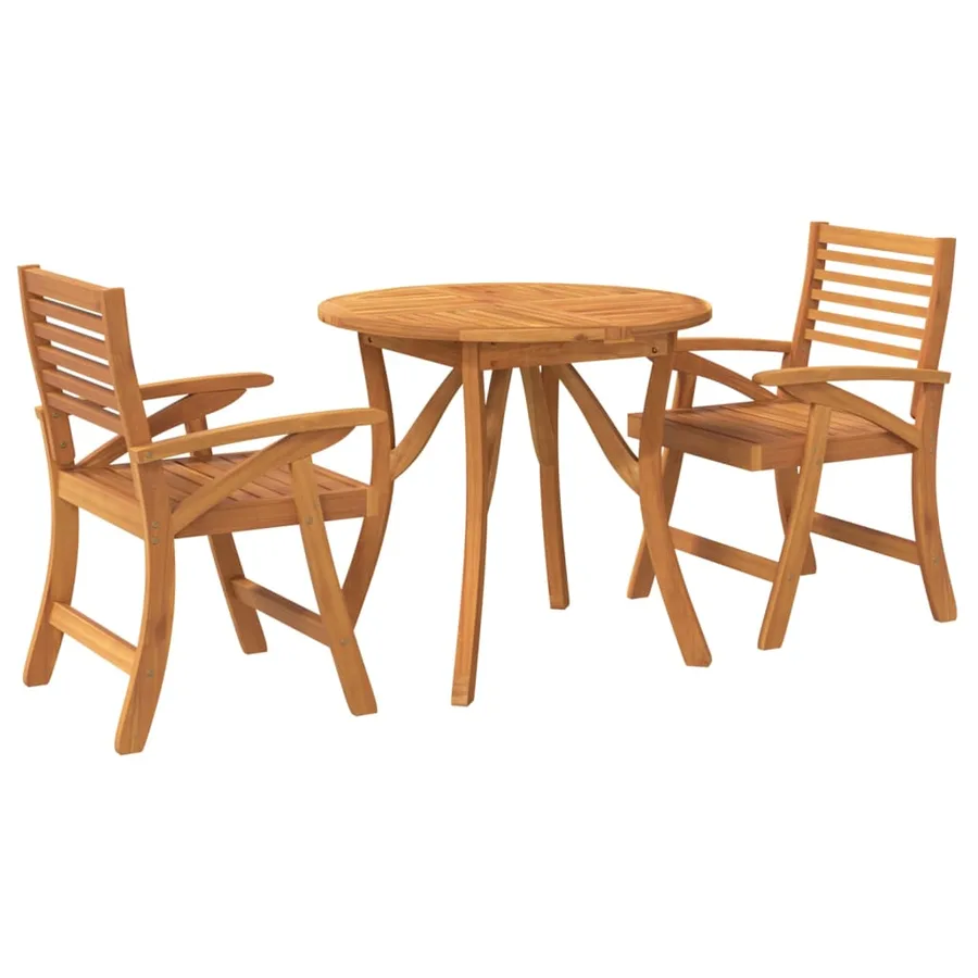 Ensemble à manger de jardin 3 pcs Bois d'acacia solide - 3