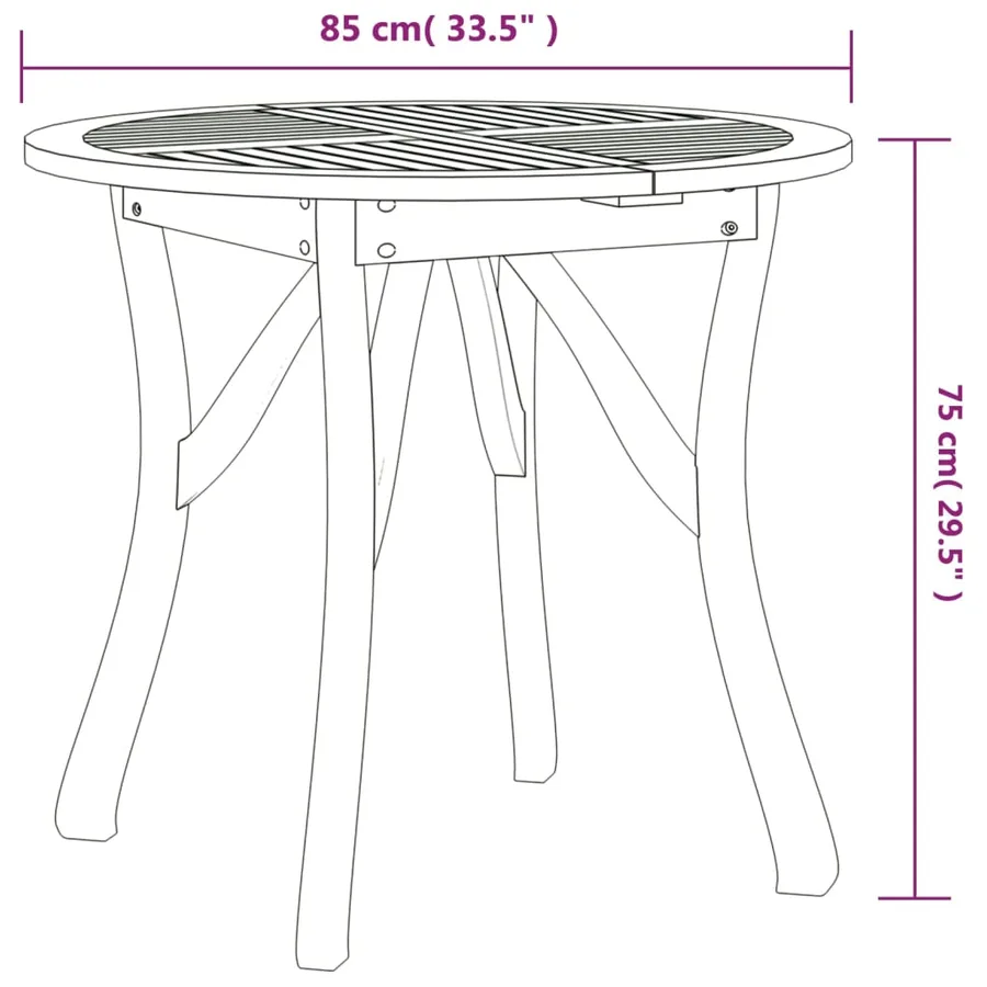 Ensemble à manger de jardin 3 pcs Bois d'acacia solide - 9