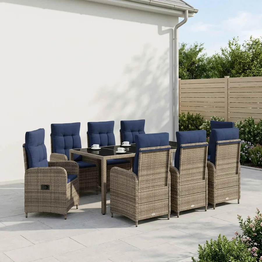 Ensemble de repas extérieur 9 pcs polyrotin - 3