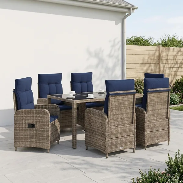Ensemble de repas extérieur 7 pcs polyrotin