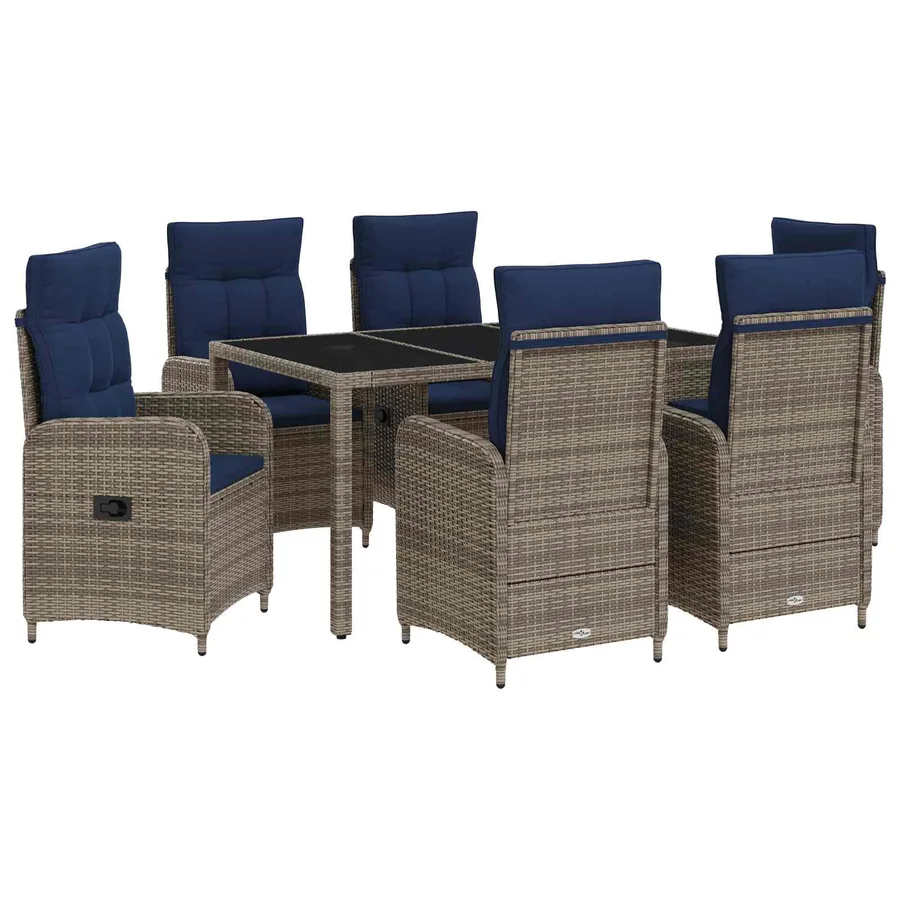 Ensemble de repas extérieur 7 pcs polyrotin - 2