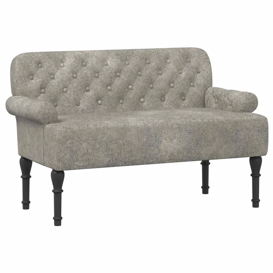 Canapé love seat avec capitonnage en boutons Gris clair - 2