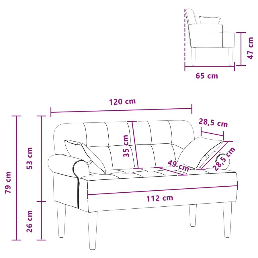 Canapé love seat avec capitonnage en boutons Gris clair Tissu - 8