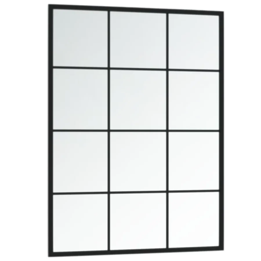 Miroirs muraux 2 pcs noir 80x60 cm métal - 4