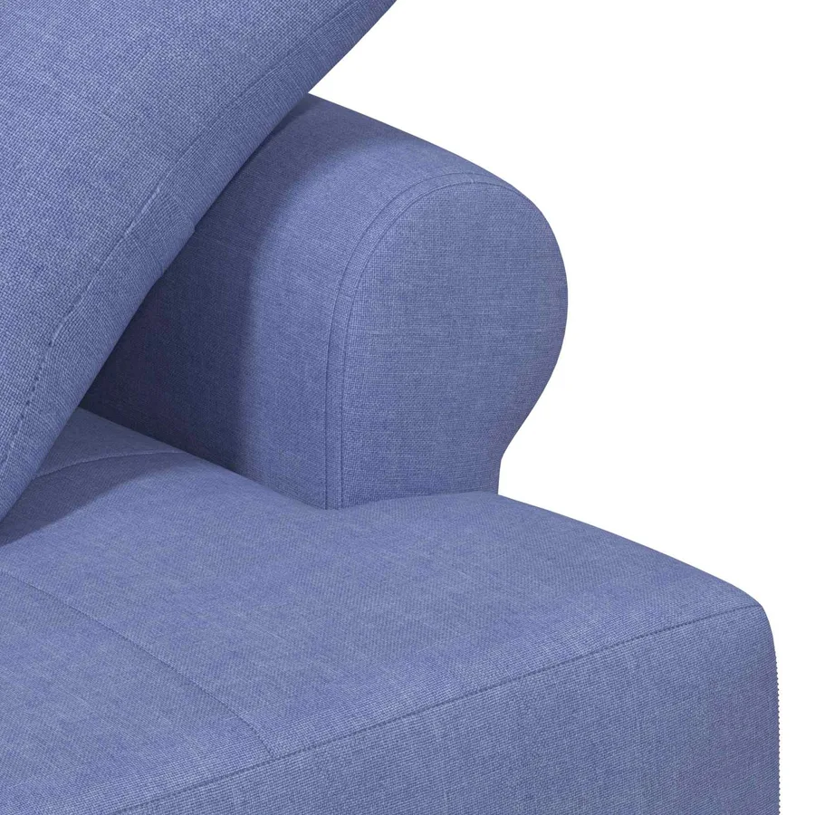Canapé love seat avec capitonnage en boutons Bleu denim Tissu - 6