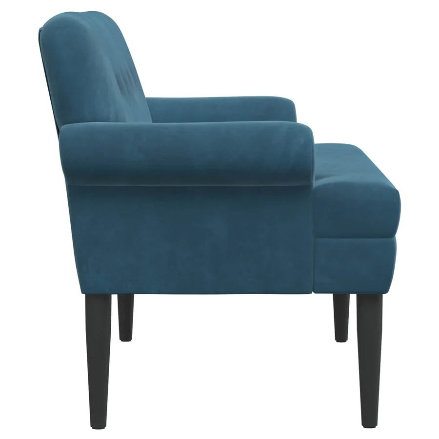Canapé love seat avec capitonnage en boutons Bleu Velours - 4