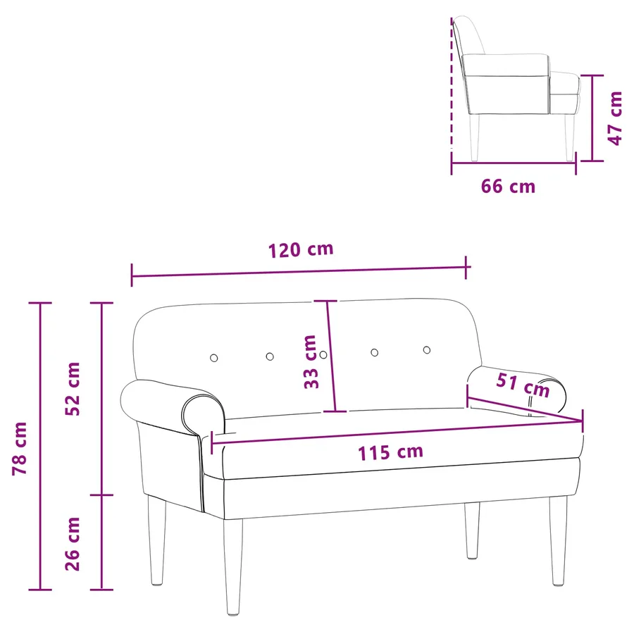 Canapé love seat avec capitonnage en boutons Jaune Velours - 10