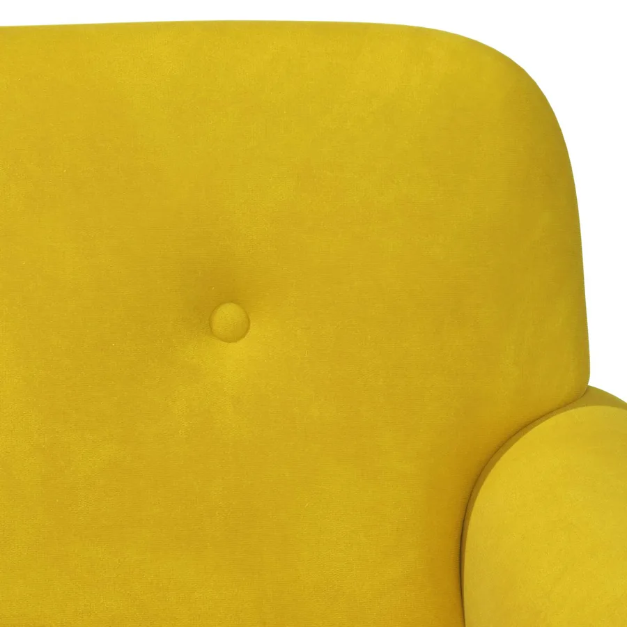 Canapé love seat avec capitonnage en boutons Jaune Velours - 7