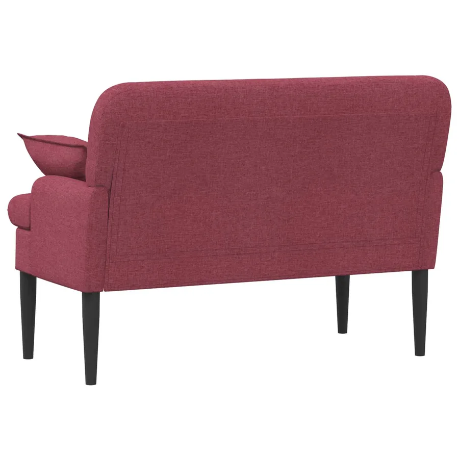 Canapé love seat avec capitonnage en boutons Bordeaux Tissu - 5