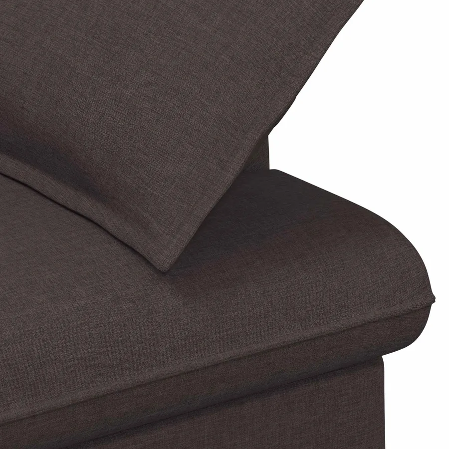 Canapé love seat avec capitonnage en boutons Marron foncé Tissu - 6