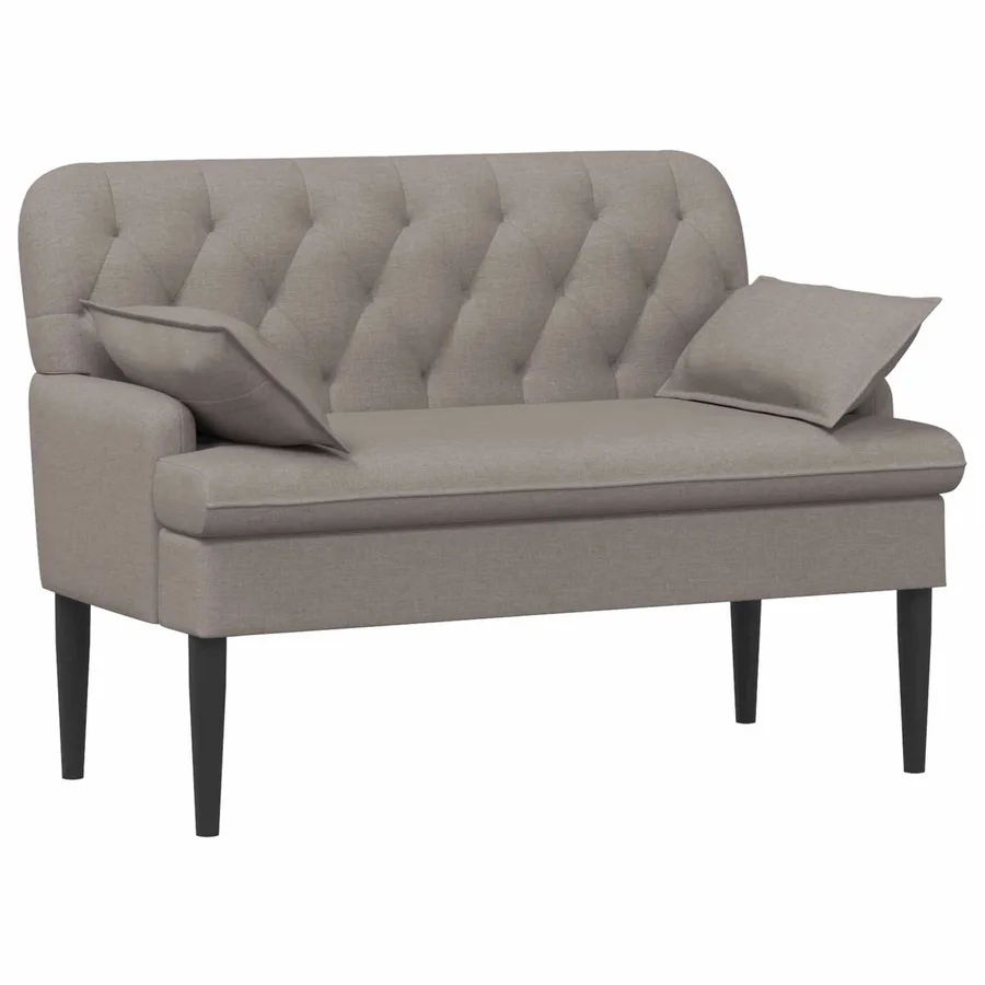 Canapé love seat avec capitonnage en boutons Taupe Tissu - 2