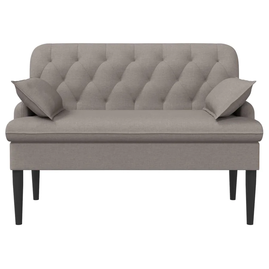 Canapé love seat avec capitonnage en boutons Taupe Tissu - 3