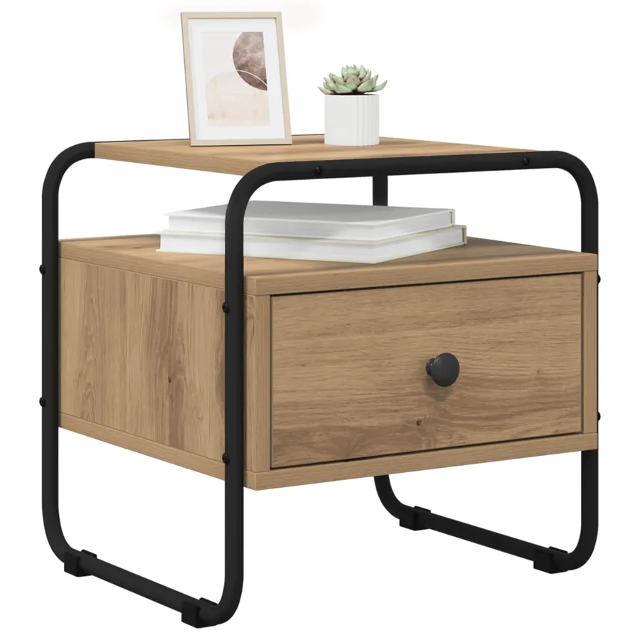 Table de chevet 2 pc Chêne artisanal Bois d'ingénierie - 3