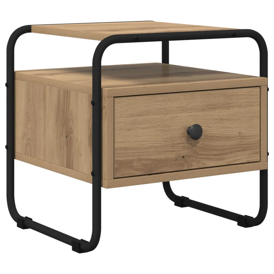 Table de chevet 2 pc Chêne artisanal Bois d'ingénierie - 4