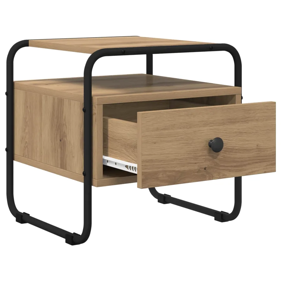 Table de chevet 2 pc Chêne artisanal Bois d'ingénierie - 5